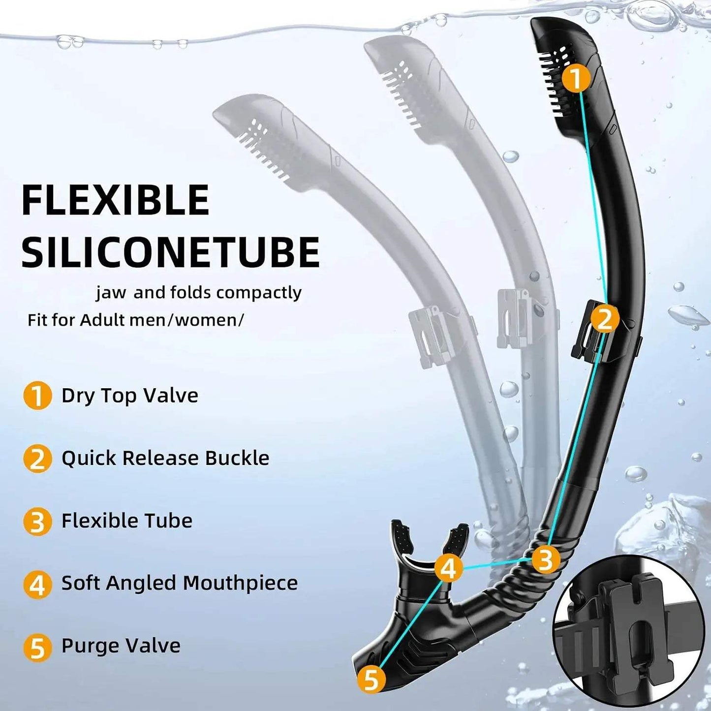  Dry Snorkel Tube For Easy Breathing Splash Guard -  ToylandEU™