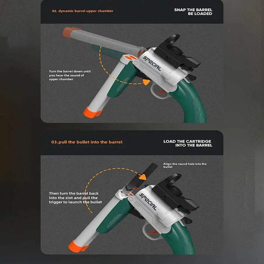 Dual Barrel Toy Gun S686 With Soft Bullets For Kids - ToylandEU