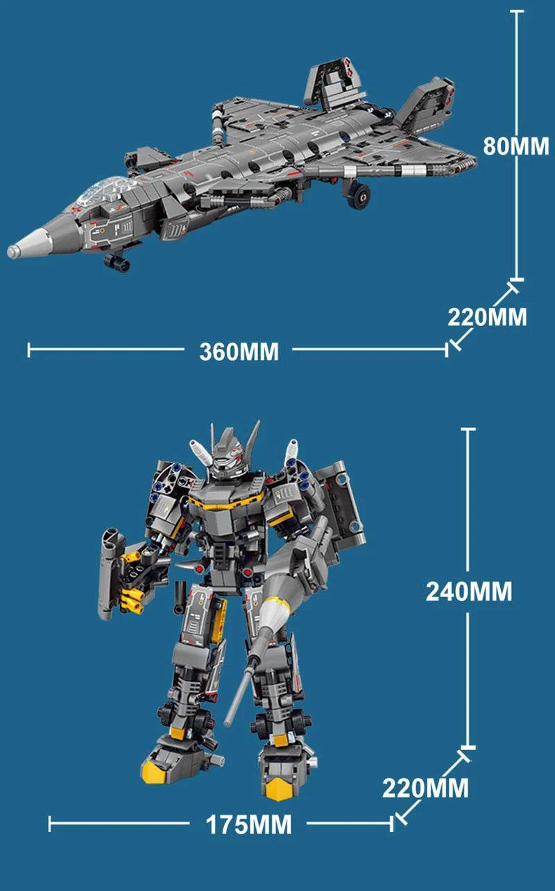 Dual-Mode Military Mecha Building Set - 2 in 1 Action Toy for All Ages - ToylandEU