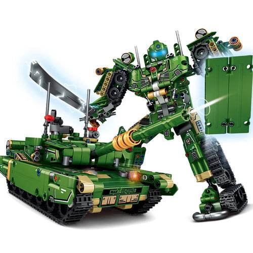 Dual-Mode Military Mecha Building Set - 2 in 1 Action Toy for All Ages - ToylandEU
