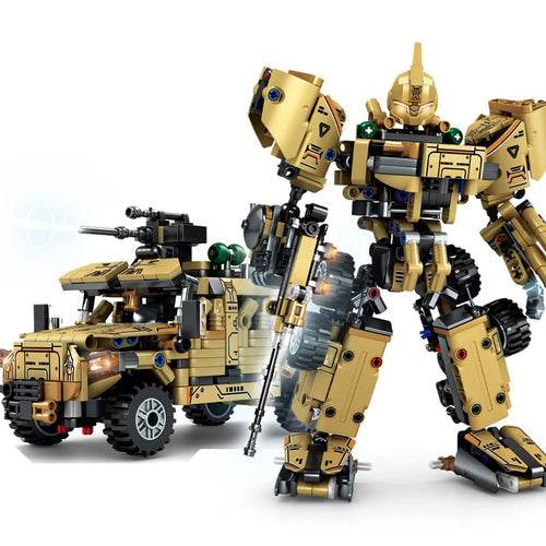 Dual-Mode Military Mecha Building Set - 2 in 1 Action Toy for All Ages - ToylandEU
