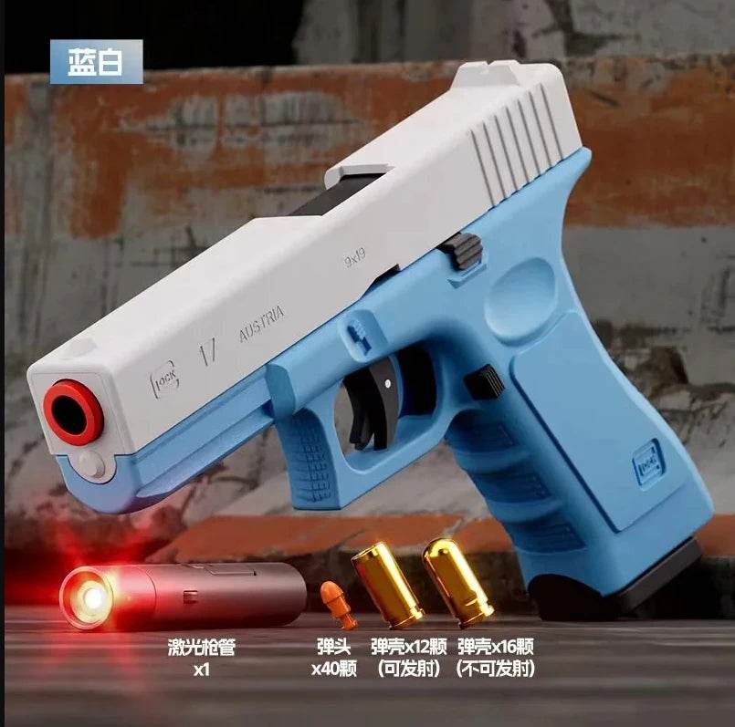 Dual-Mode Shell Ejection G17 Laser Soft Bullet Pistol Toy Gun - ToylandEU