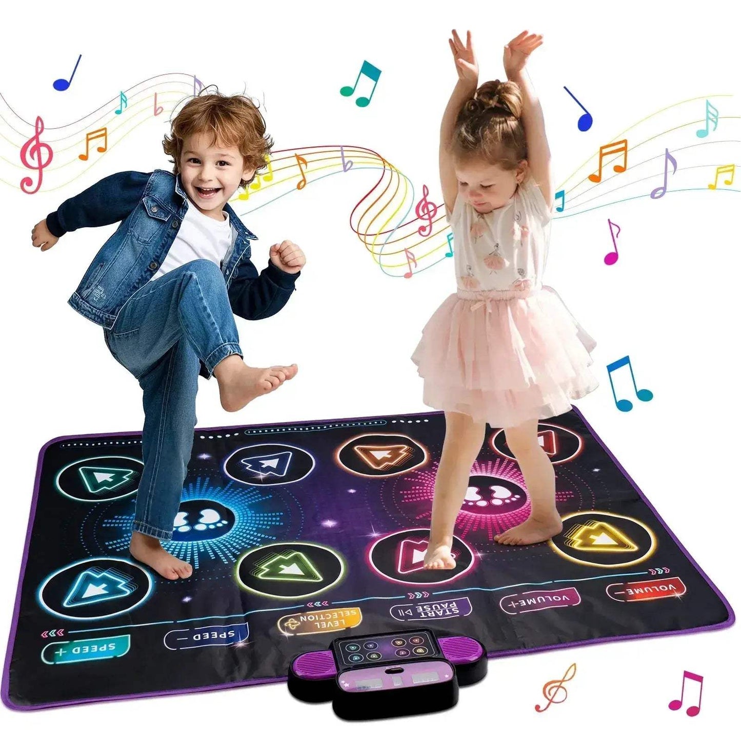 Dual Player Dance Mat With Built In Music For Home - ToylandEU