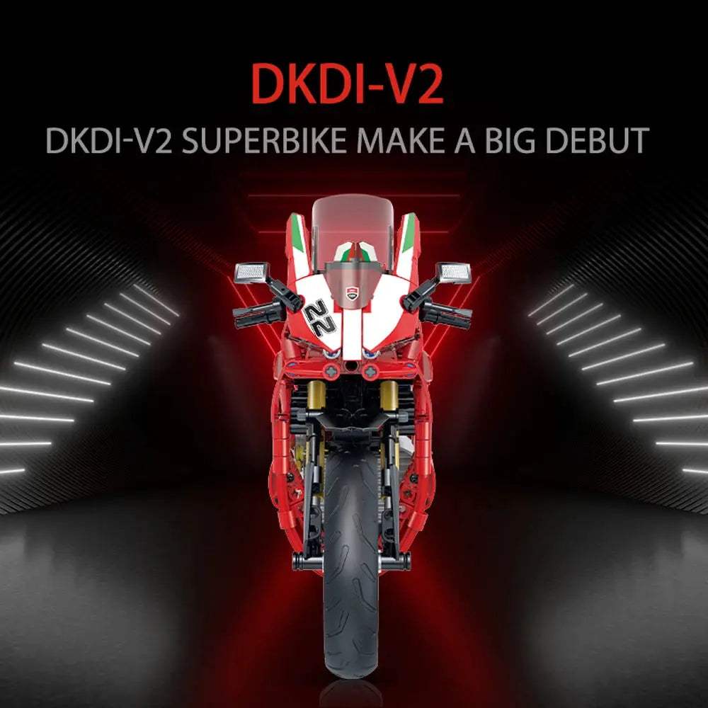 1:8 MOC Technical Motorcycle Building Blocks Brick Ducati Motorbike Locomotive Road Racer Assemble Model Vehicle Toy Kid 597PCS - ToylandEU