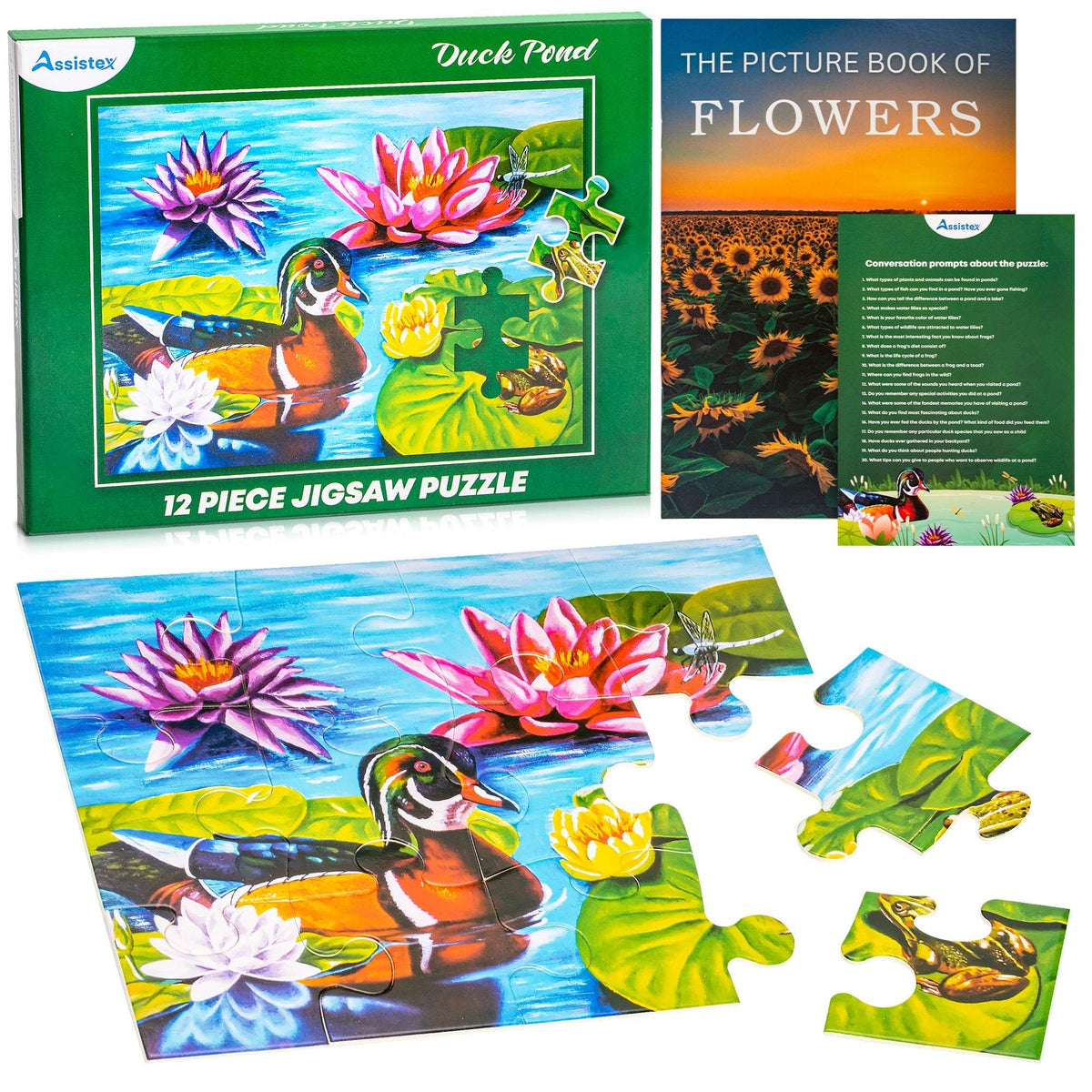 Jigsaw Puzzle | Large Pieces | Senior Focused | Duck Pond Scene