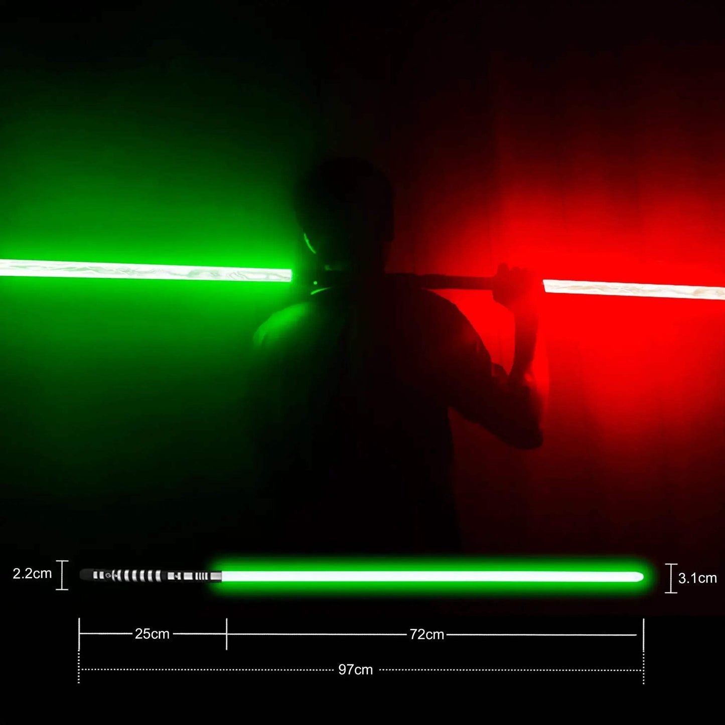 Dueling Lightsabers With 4 Sound Modes Black Metal Hilt - ToylandEU