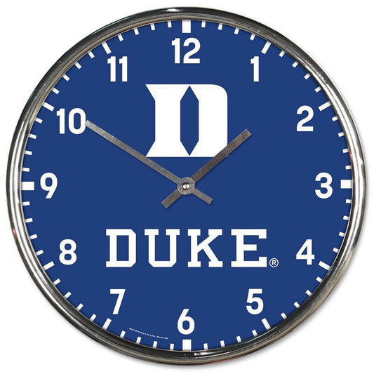 Duke Blue Devils Chrome Round Wall Clock 12 Inch Graphic - ToylandEU