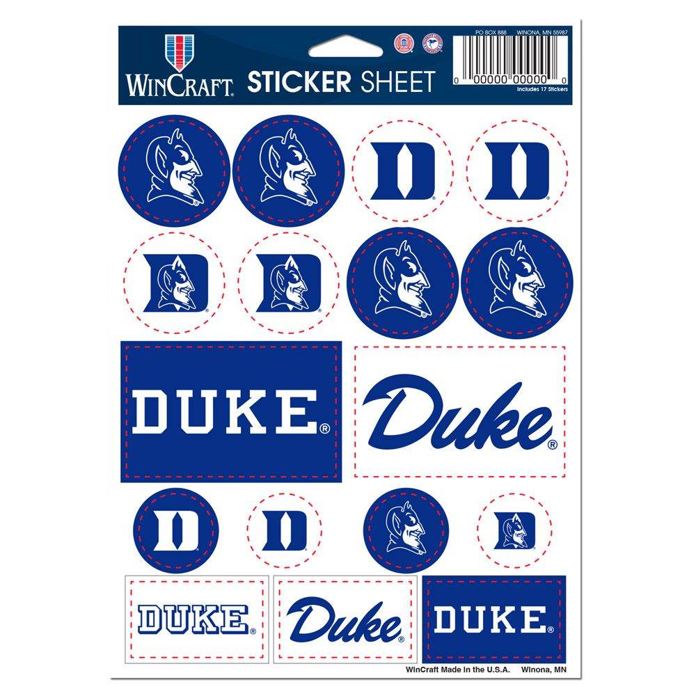 Duke Blue Devils Decal Sheet 5x7 Vinyl Stickers Pack - ToylandEU