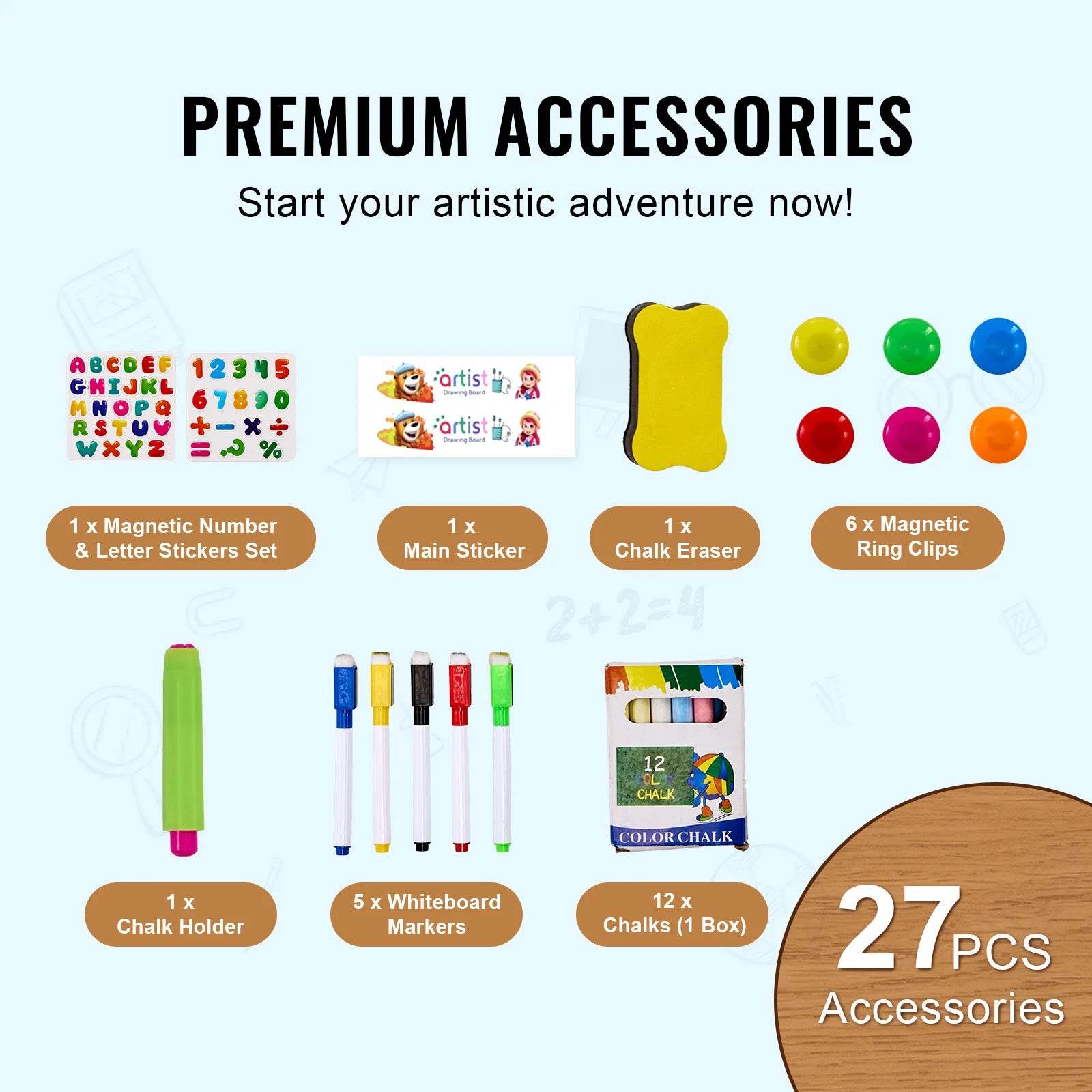 Durable Art Magnetic Drawing Board Easel with Chalkboard for Creative Kids Age 3 and Up - ToylandEU