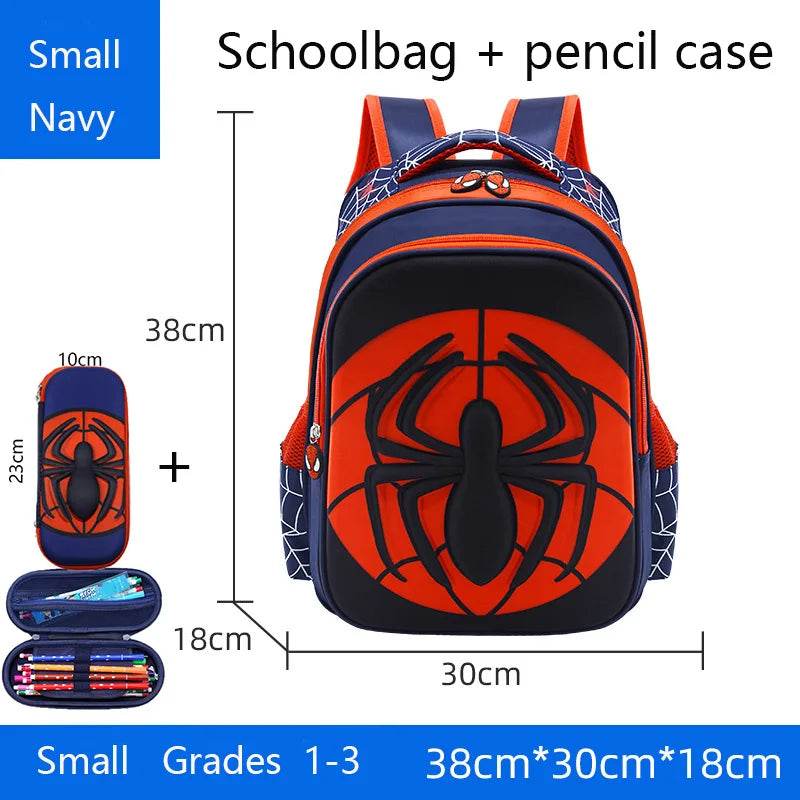 Durable Backpack Cartoon Spider Waterproof With Pencil Case Set For Boys Elementary School - ToylandEU