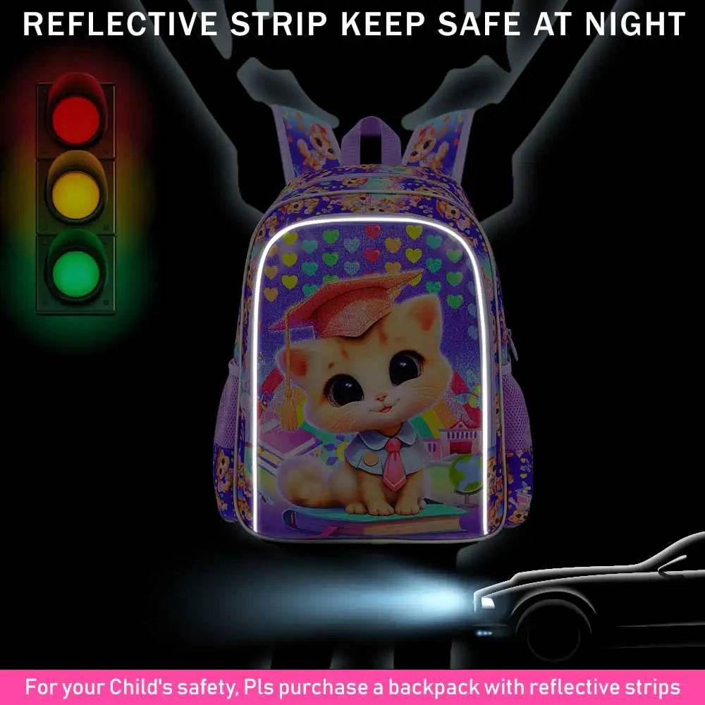 Durable Backpack Set 3 In 1 With UV Print Lunch Box And Pencil Case White Cloud Deer For Girls 7 To 13 - ToylandEU