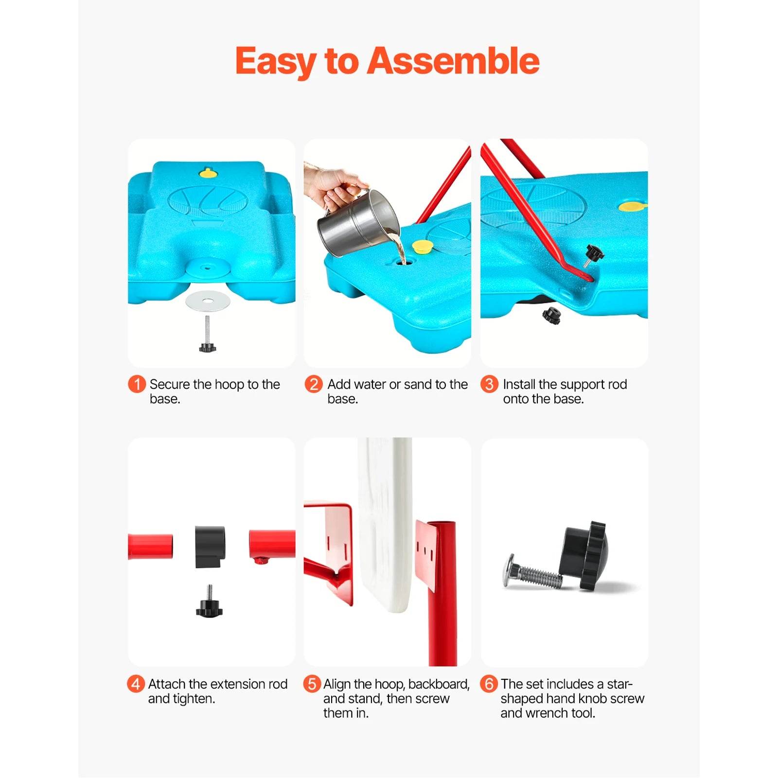 Durable Basketball Hoop Adjustable 104-190 Cm For Kids - ToylandEU