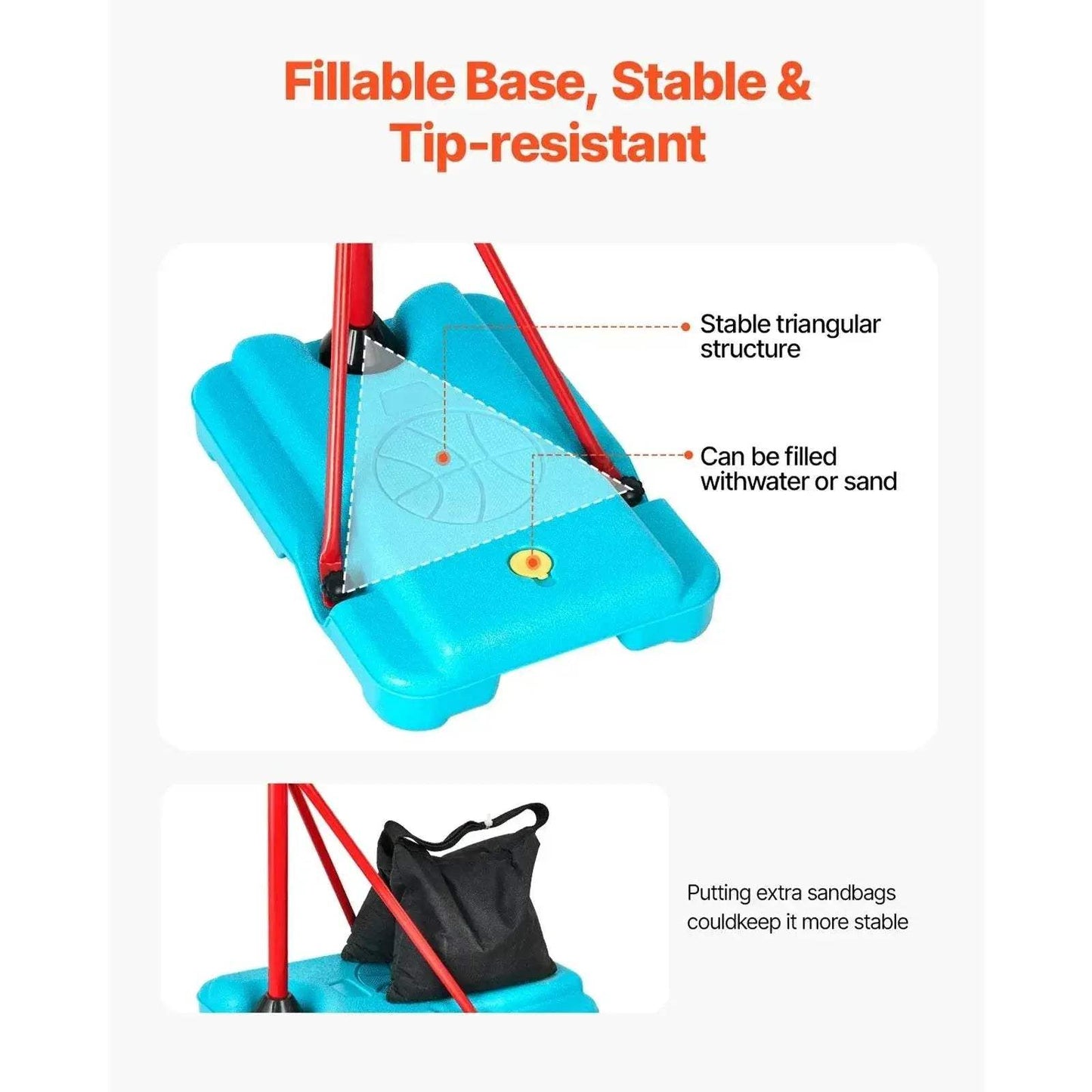  Durable Basketball Hoop Adjustable 104-190Cm Toyland EU -  ToylandEU™