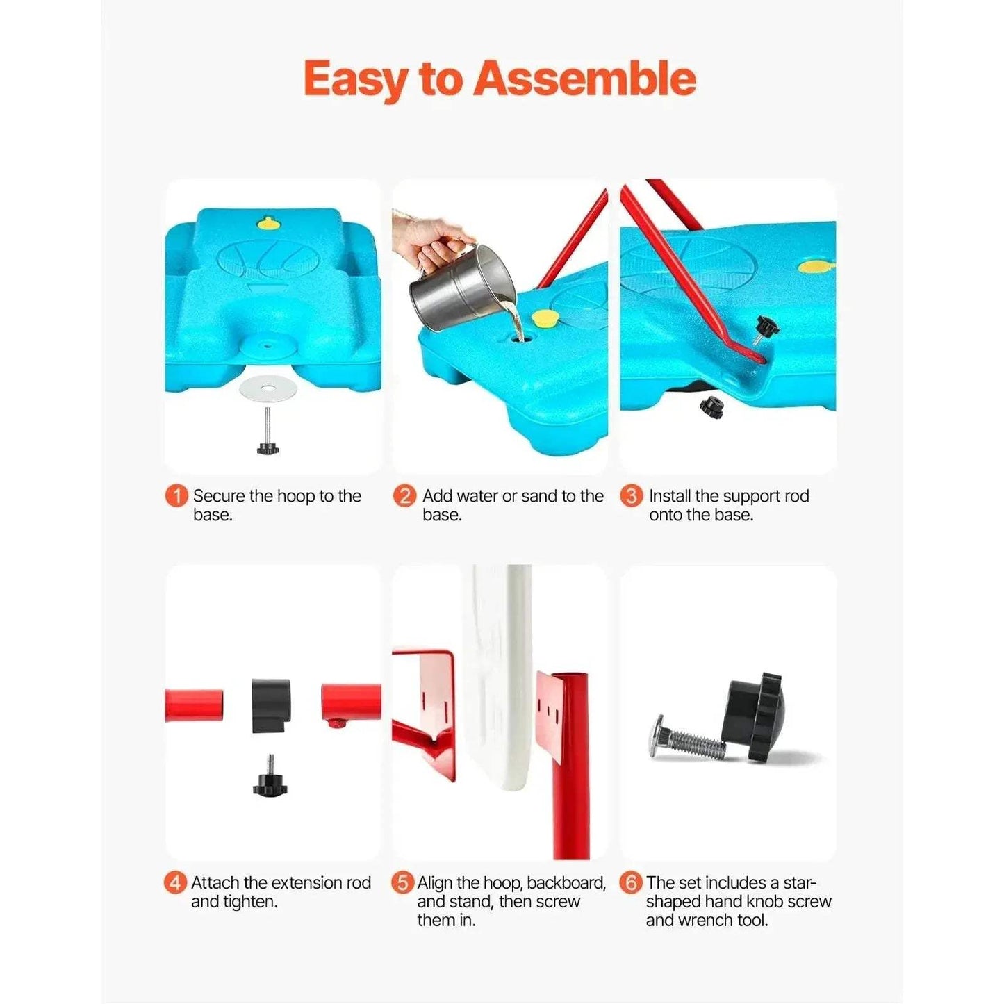  Durable Basketball Hoop Adjustable 104-190Cm Toyland EU -  ToylandEU™