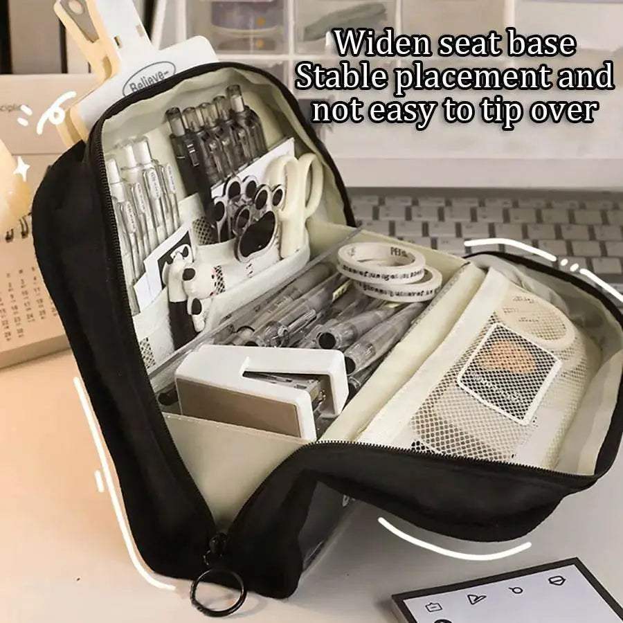 Durable Canvas Pencil Case Foldable Large Capacity Students - ToylandEU