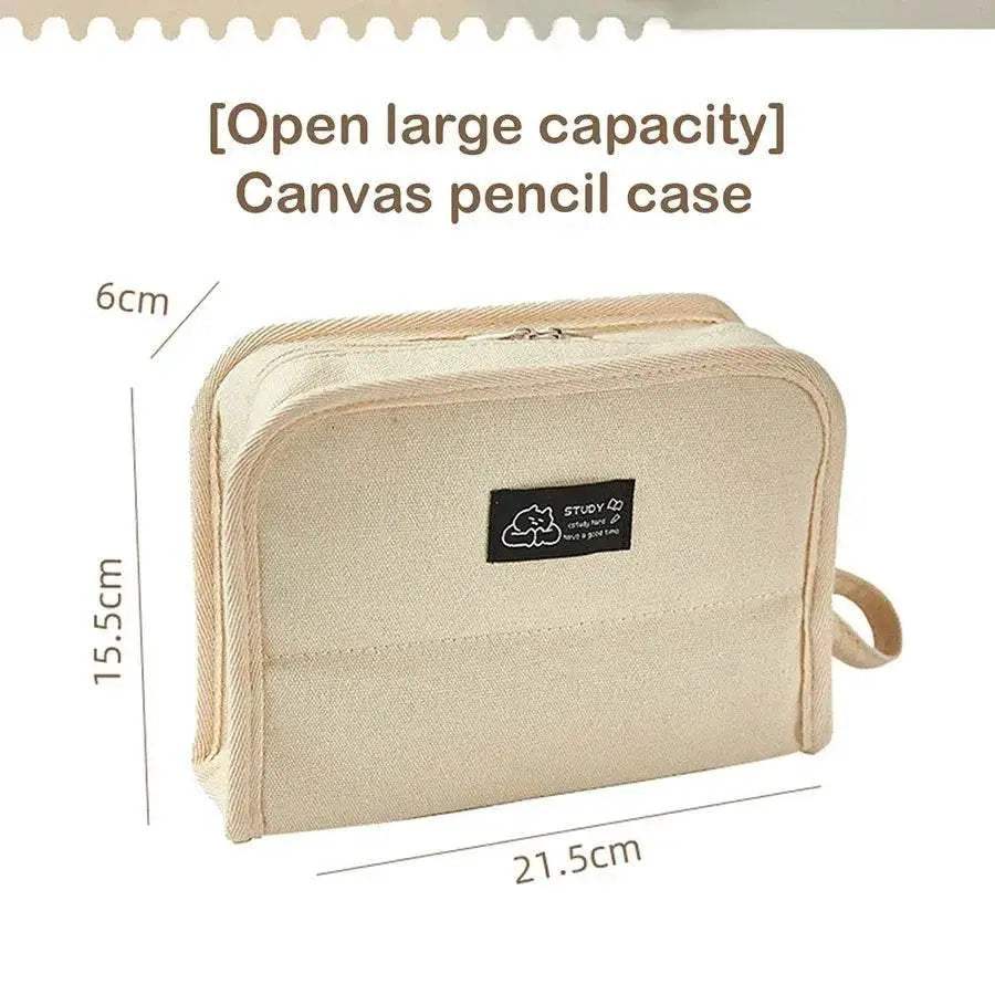 Durable Canvas Pencil Case Foldable Large Capacity Students - ToylandEU