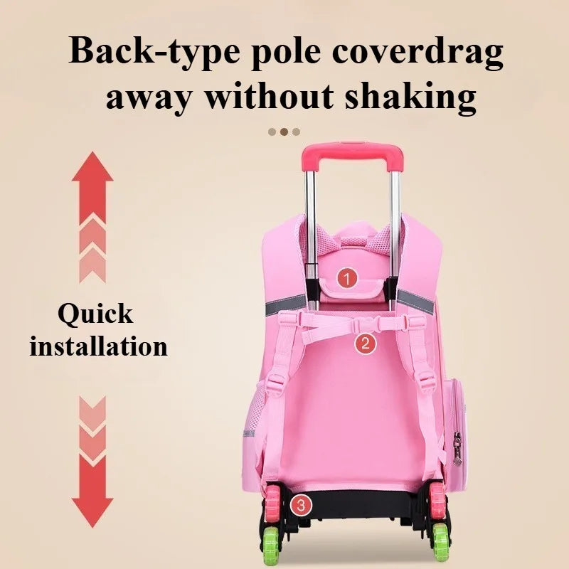 Durable Capybara Themed Rolling Backpack For School Kids With Luggage Wheels And Telescopic Handle - ToylandEU