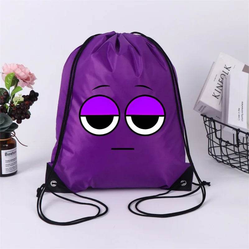 Durable Cartoon Drawstring Backpack With Anime Print For Kids Ages 7 To 13 Unisex School And Gym Bag - ToylandEU