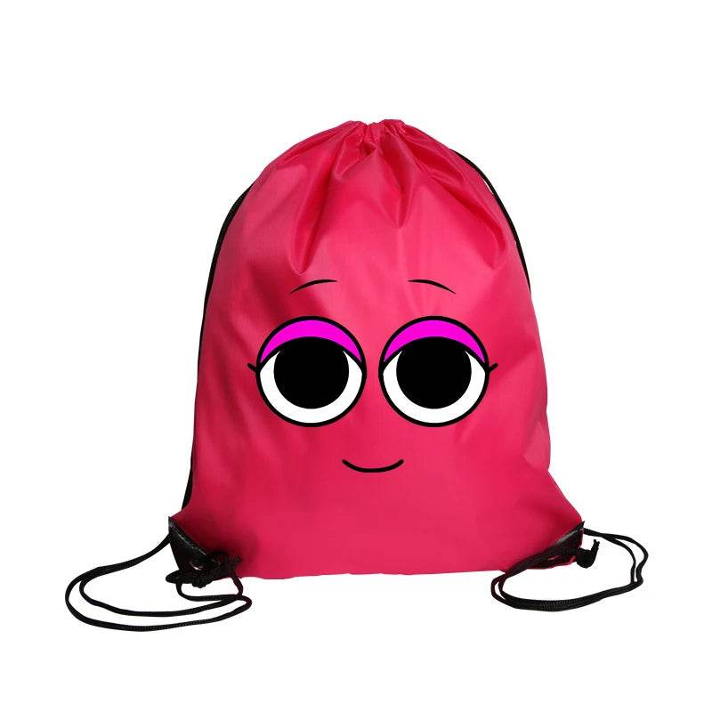 Durable Cartoon Drawstring Backpack With Anime Print For Kids Ages 7 To 13 Unisex School And Gym Bag - ToylandEU