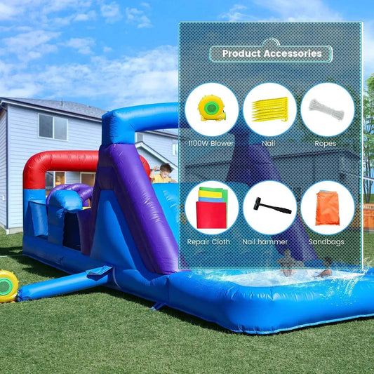  Inflatable Obstacle Course Bounce House Durable PVC -  ToylandEU™