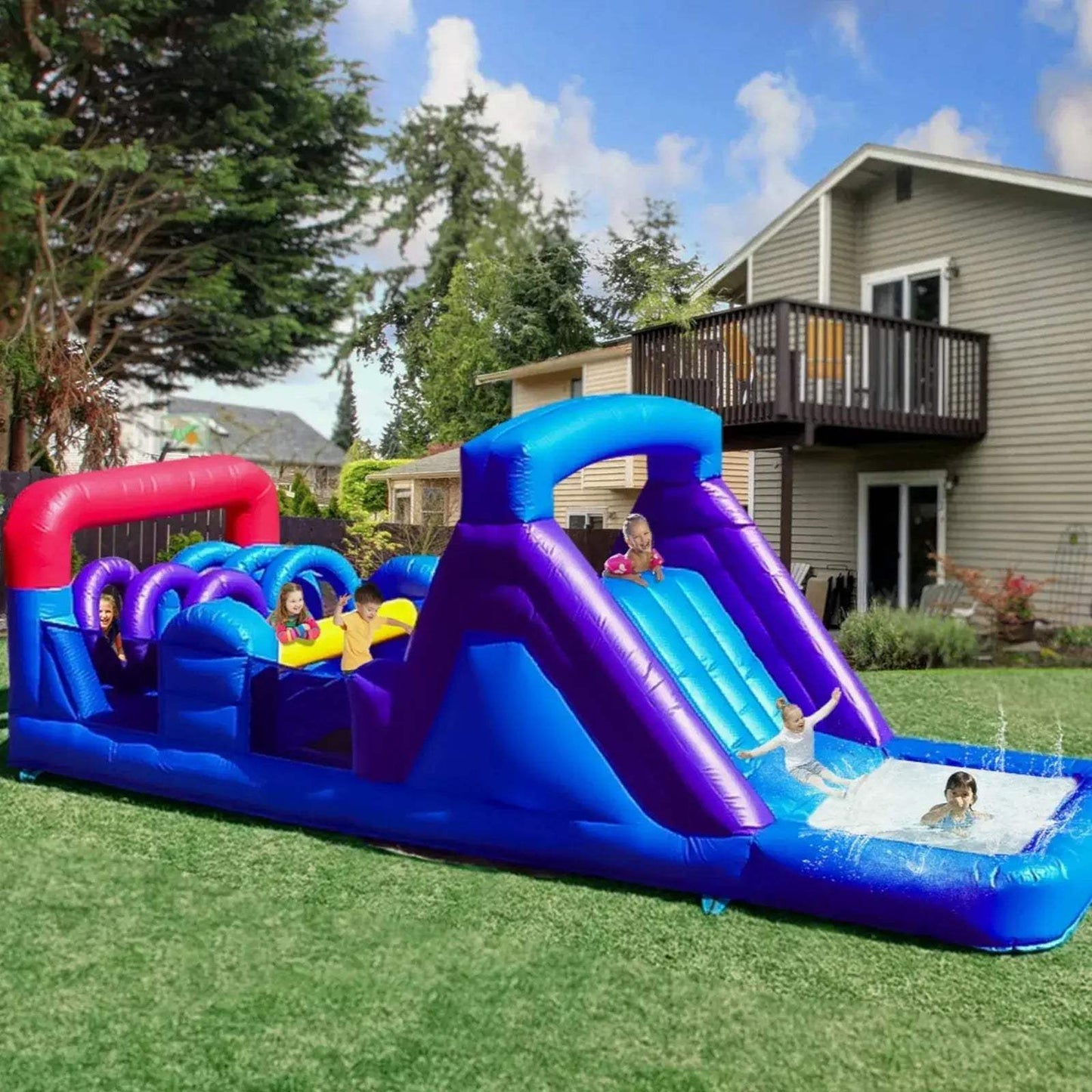 Durable Commercial PVC Inflatable Obstacle Course Bounce House - ToylandEU