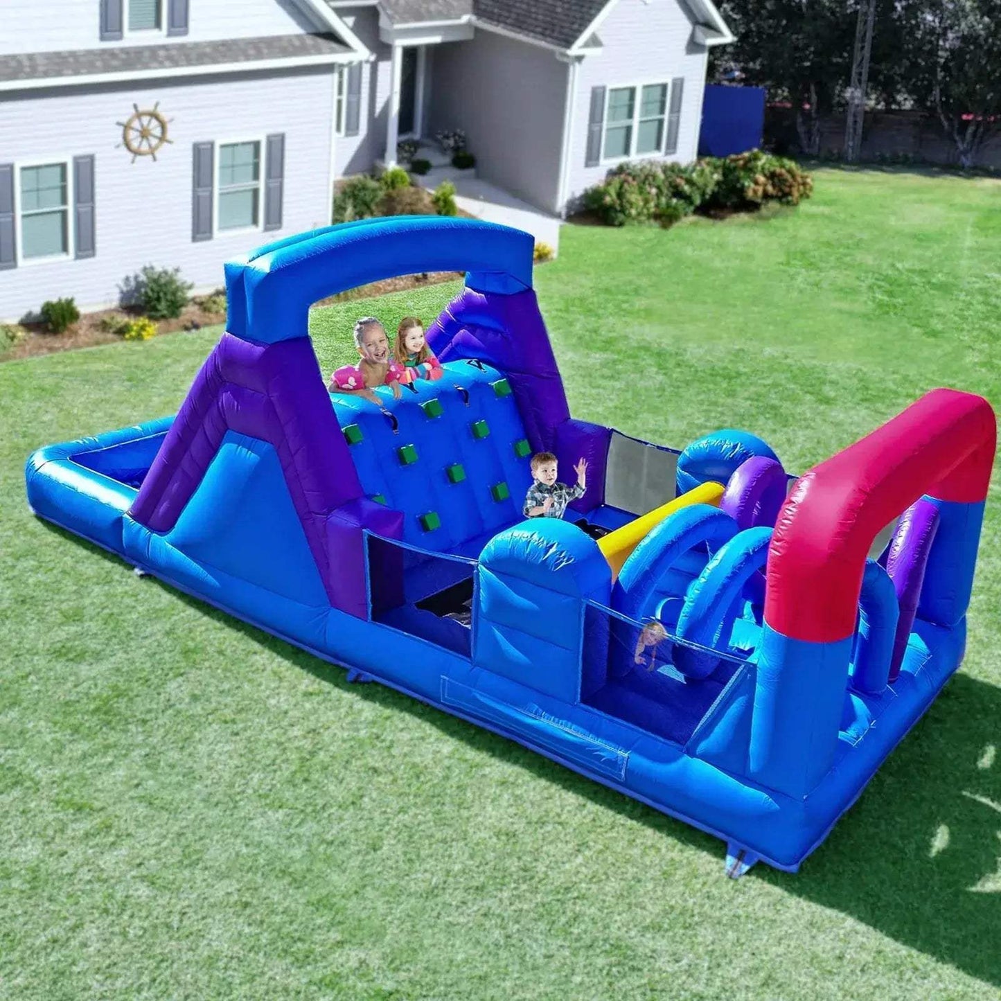 Durable Commercial PVC Inflatable Obstacle Course Bounce House - ToylandEU