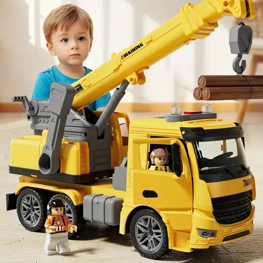 Durable Crane Truck Toy With Lights And Sounds For Kids - ToylandEU