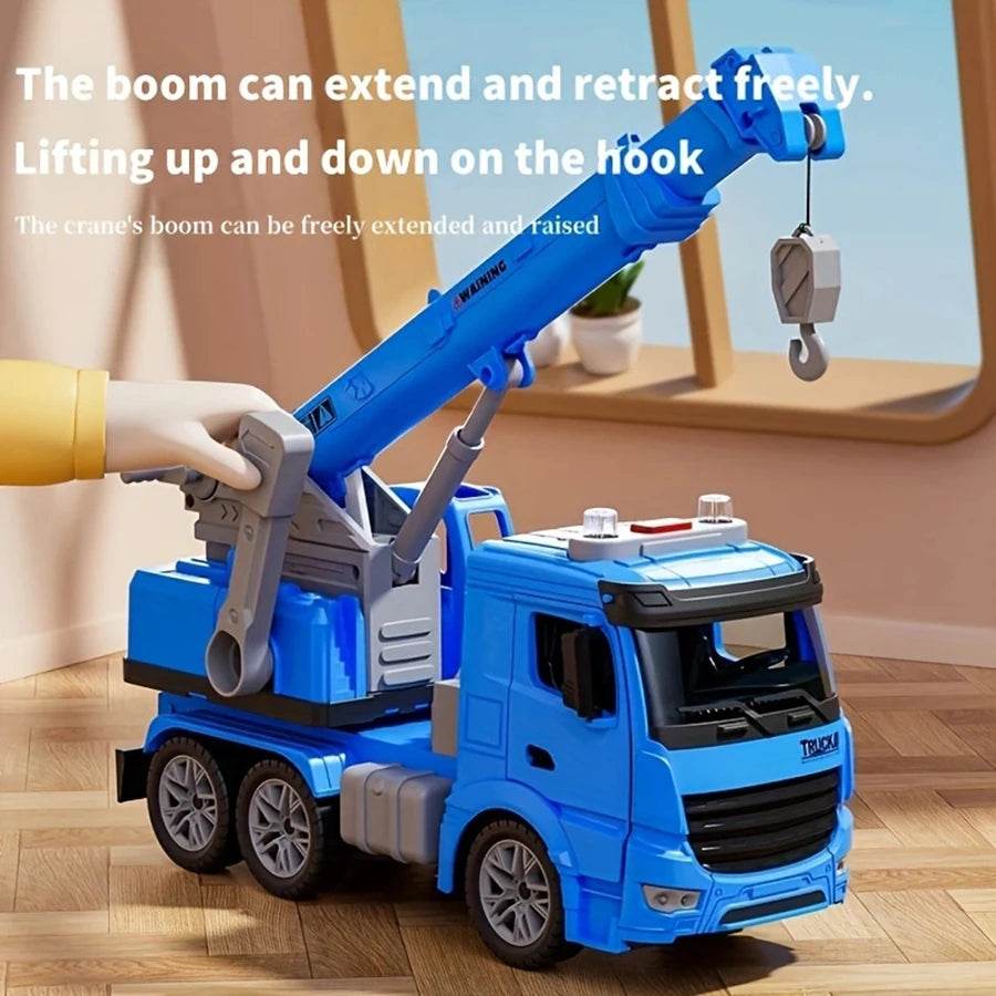 Durable Crane Truck Toy With Lights And Sounds For Kids - ToylandEU