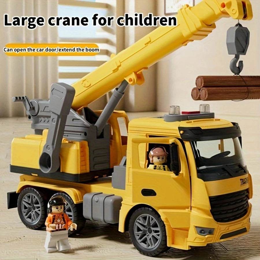 Durable Crane Truck Toy With Lights And Sounds For Kids - ToylandEU