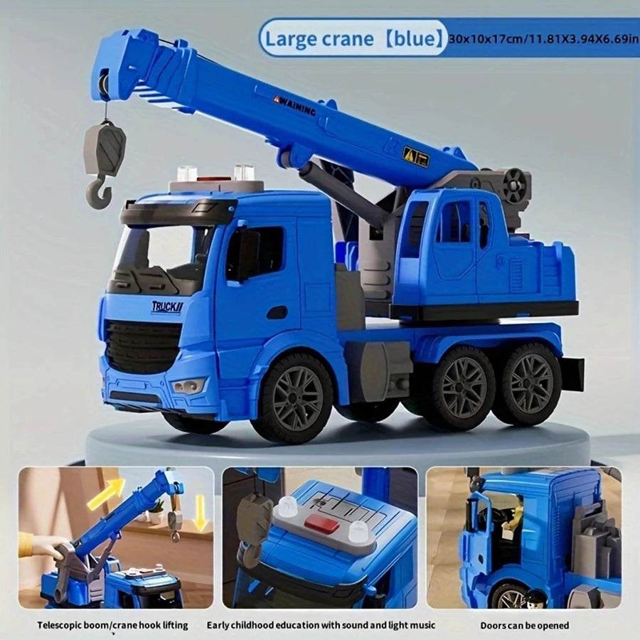 Durable Crane Truck Toy With Lights And Sounds For Kids - ToylandEU