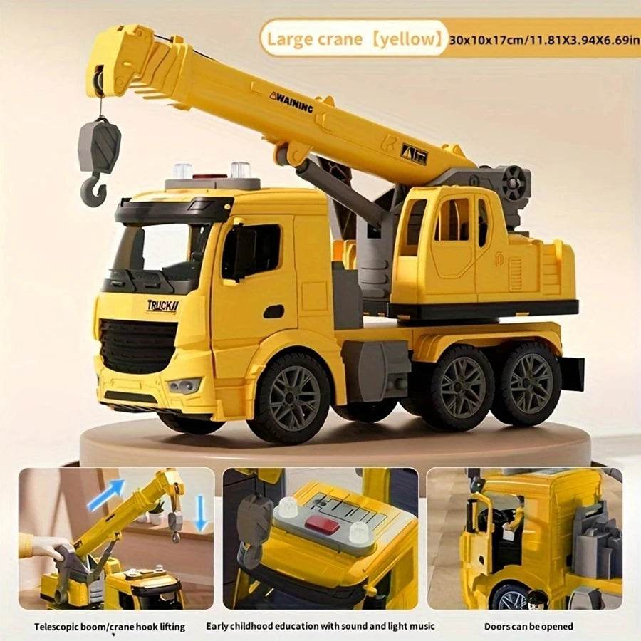 Durable Crane Truck Toy With Lights And Sounds For Kids - ToylandEU