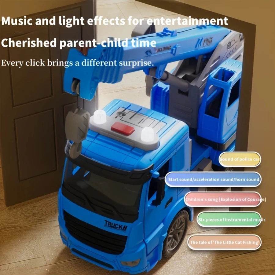 Durable Crane Truck Toy With Lights And Sounds For Kids - ToylandEU