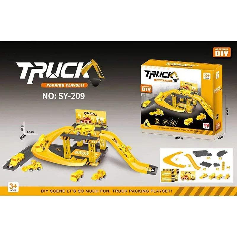 Durable Diecast Police Cars And Fire Engine Parking Track Set - ToylandEU