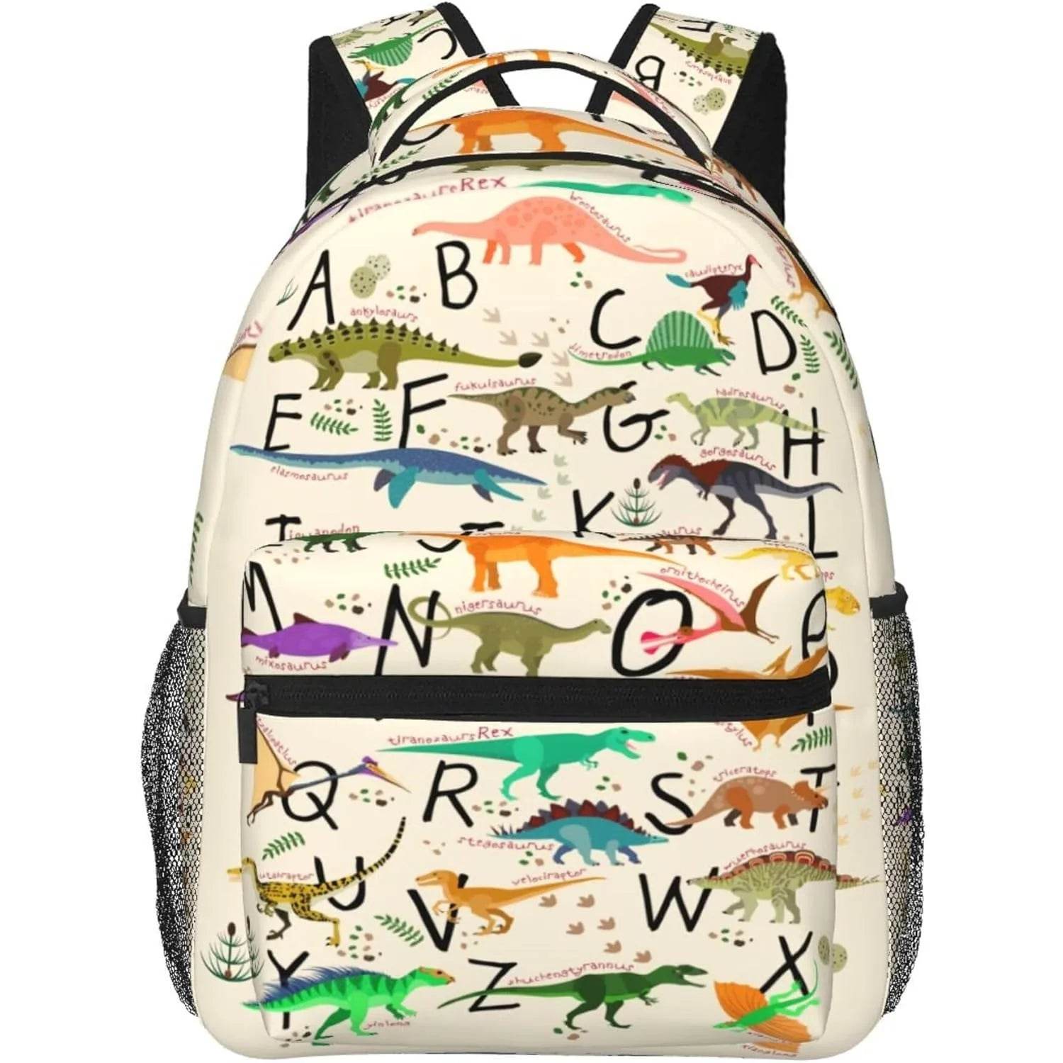 Durable Dinosaur Alphabet School Backpack Adjustable Kids - ToylandEU