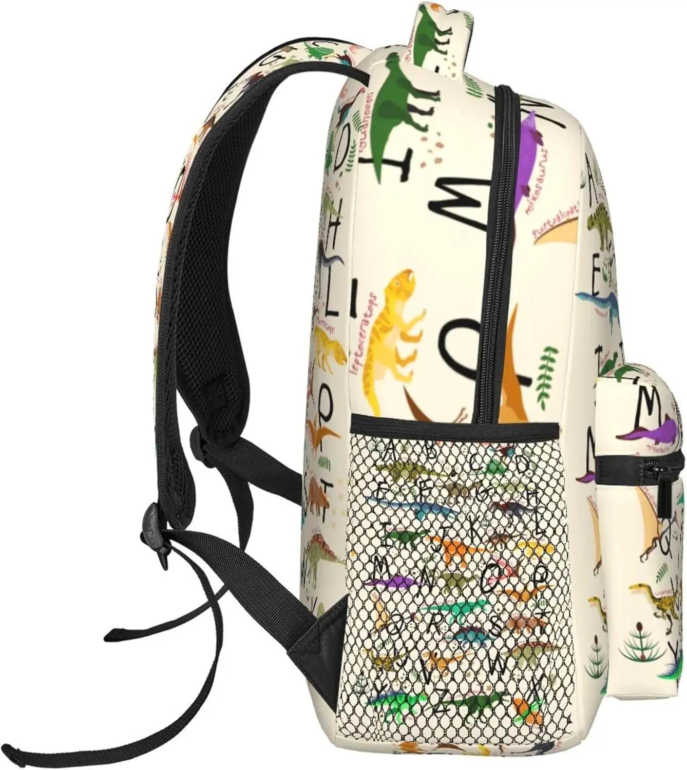 Durable Dinosaur Alphabet School Backpack Adjustable Kids - ToylandEU