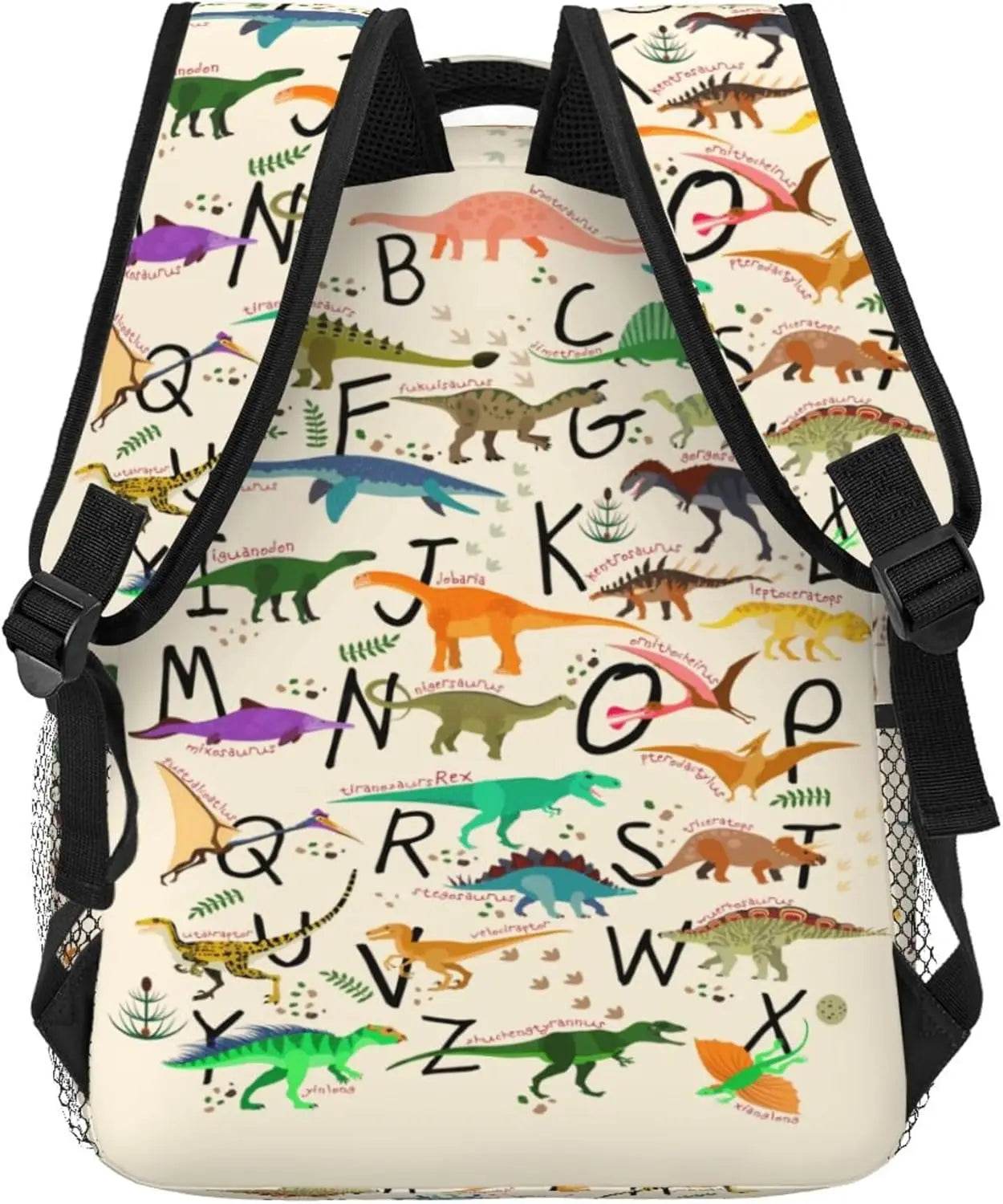 Durable Dinosaur Alphabet School Backpack Adjustable Kids - ToylandEU