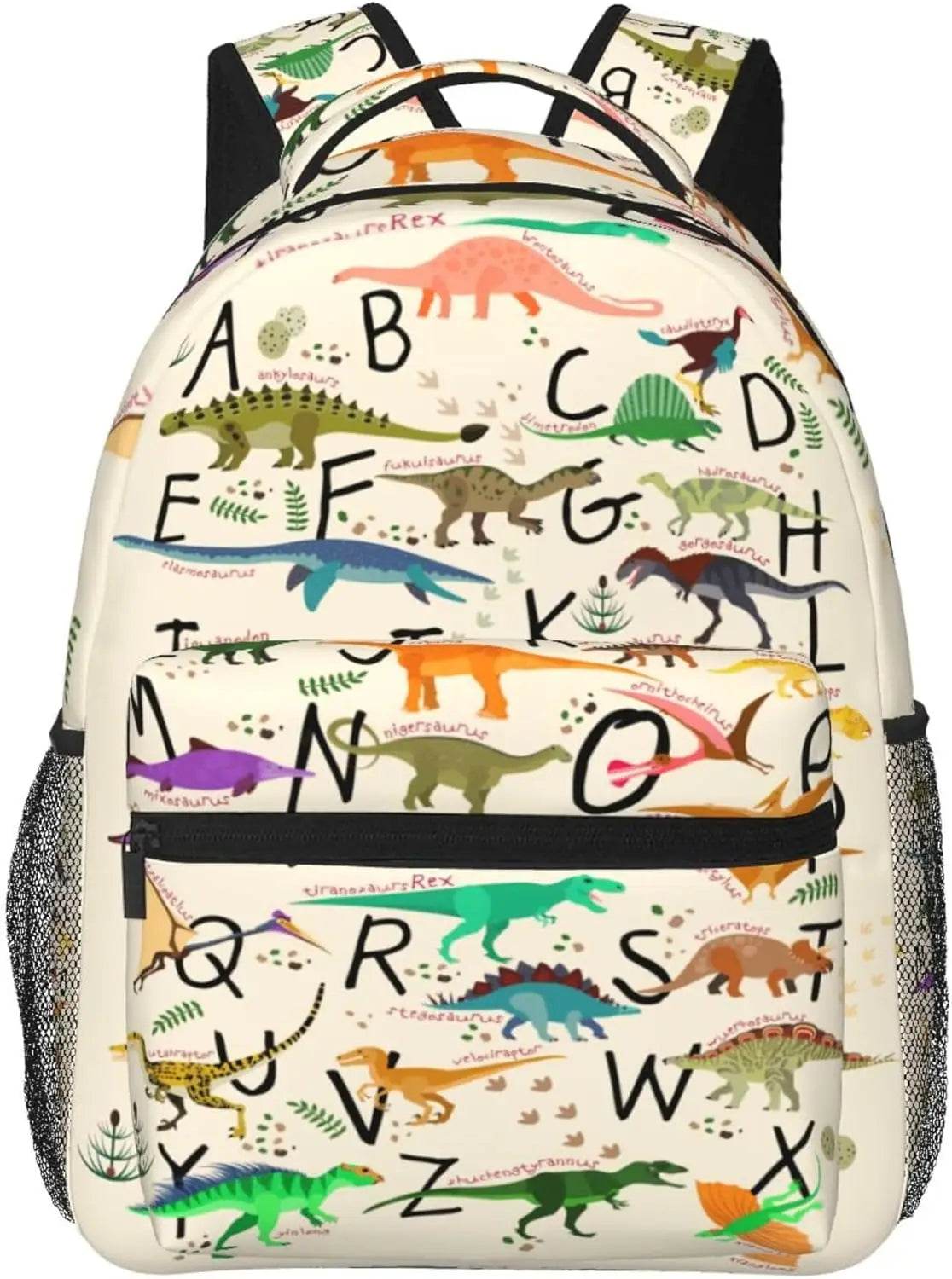 Durable Dinosaur Alphabet School Backpack Adjustable Kids - ToylandEU
