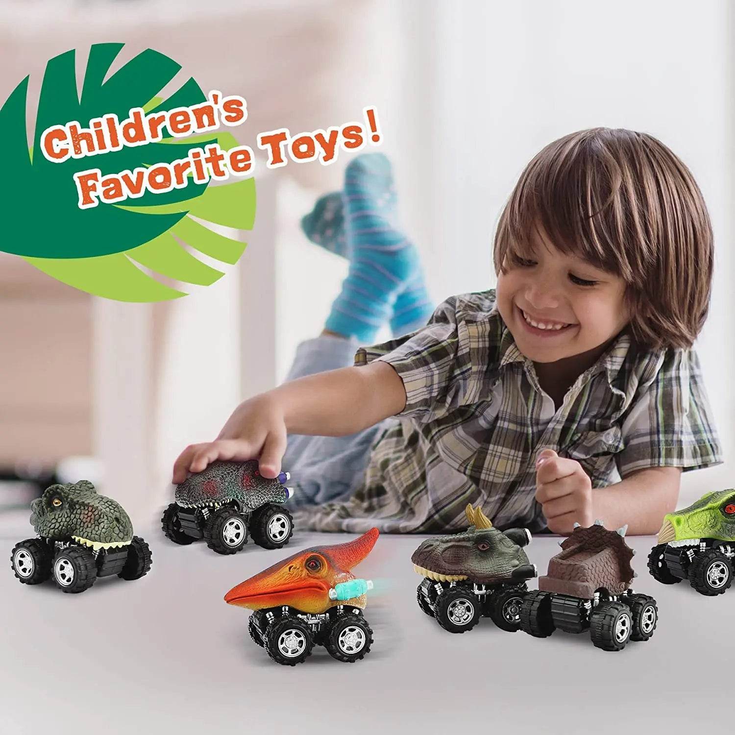 Durable Dinosaur Toys Pull Back Cars For Kids And Toddlers - ToylandEU