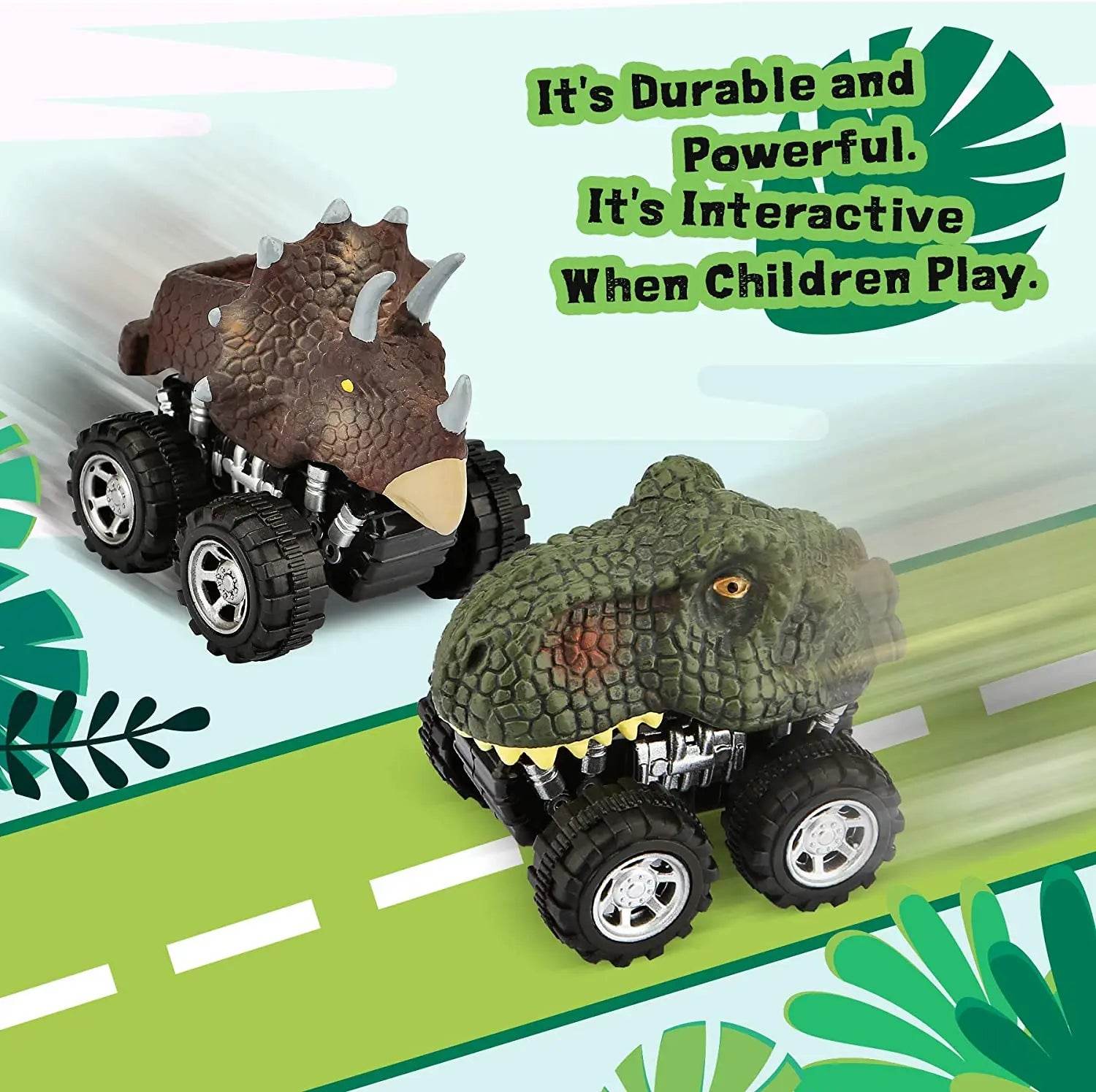 Durable Dinosaur Toys Pull Back Cars For Kids And Toddlers - ToylandEU