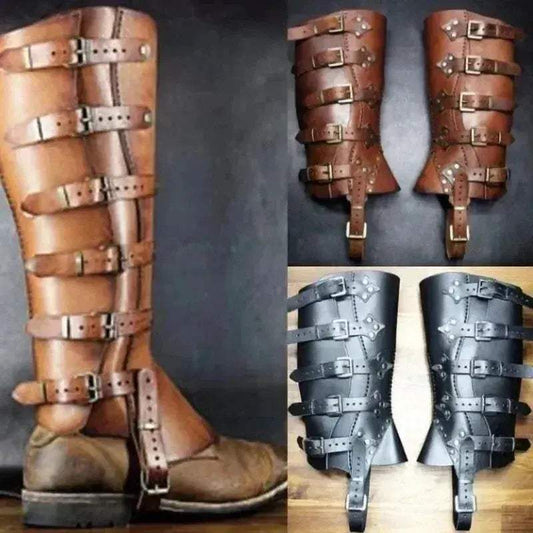 Durable Faux Leather Medieval Greaves For LARP Cosplay - ToylandEU