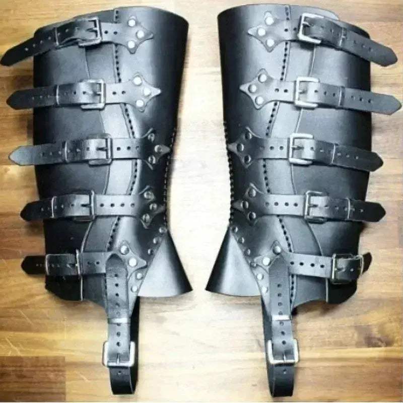 Durable Faux Leather Medieval Greaves For LARP Cosplay - ToylandEU