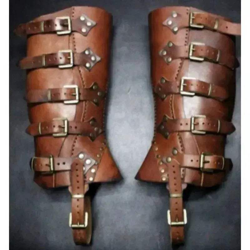 Durable Faux Leather Medieval Greaves For LARP Cosplay - ToylandEU
