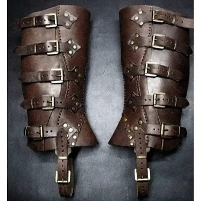 Durable Faux Leather Medieval Greaves For LARP Cosplay - ToylandEU