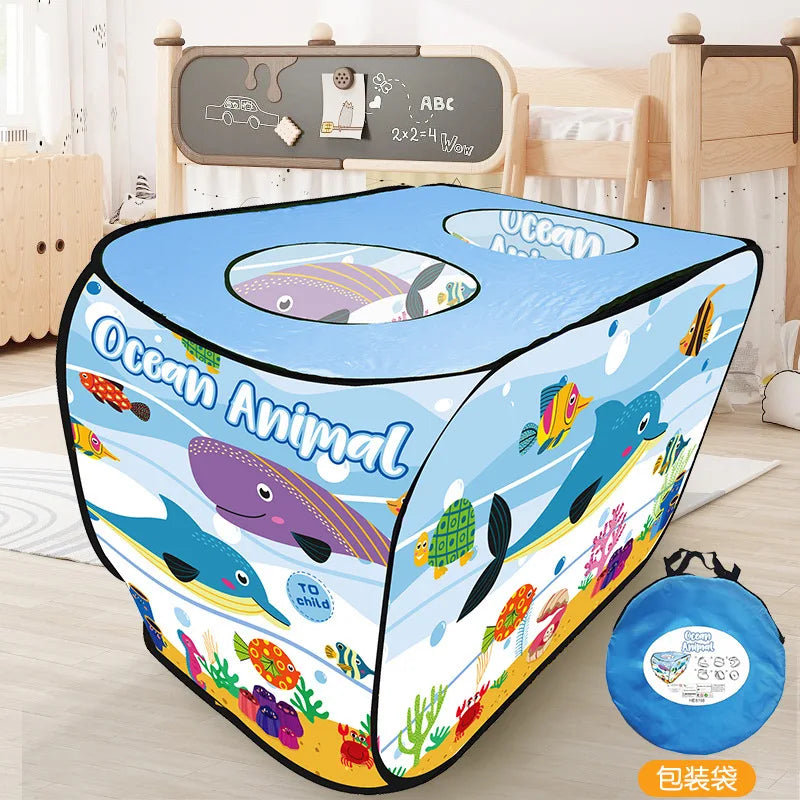 Durable Foldable Kids Play Tent Car Themed Ocean Ball Pool For Ages 3 To 6 Indoor Outdoor Use - ToylandEU