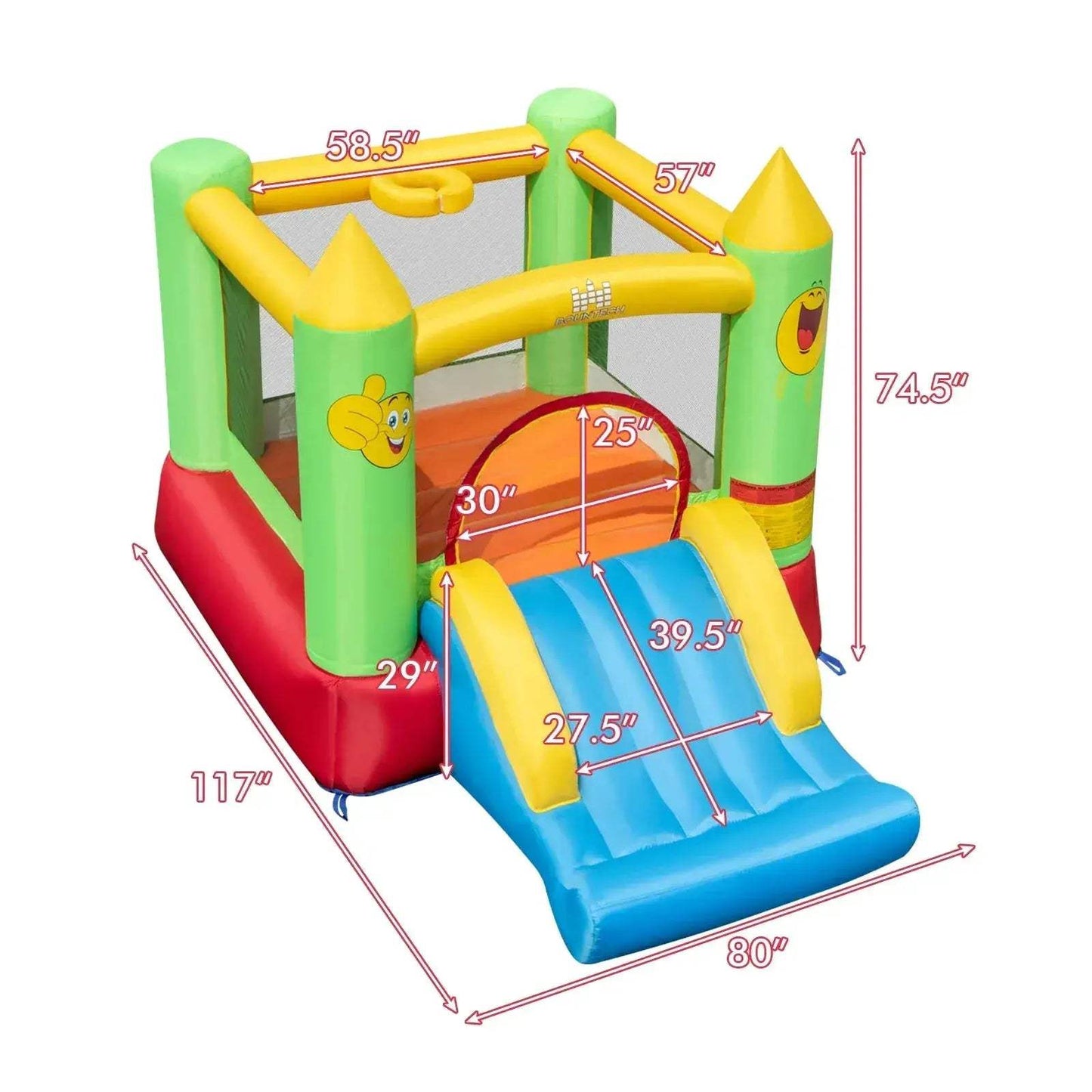 Durable Inflatable Bounce House With Slide And Basketball Hoop - ToylandEU