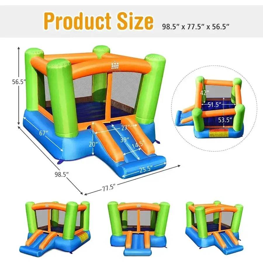 Durable Inflatable Bounce House With Slide Ball Pool - ToylandEU