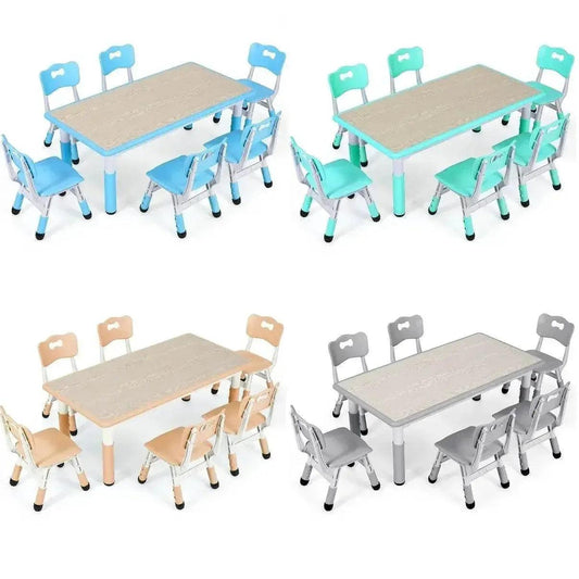  Durable Kids Activity Table Set with Adjustable Height - NoEnName -  ToylandEU™