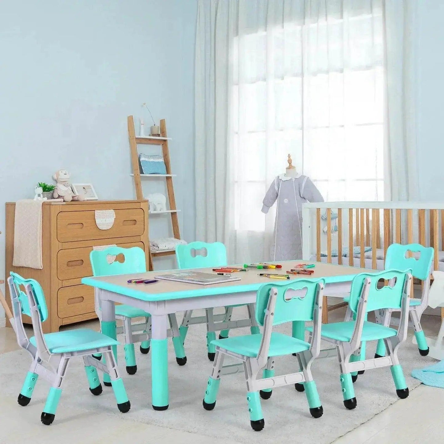  Durable Kids Activity Table Set with Adjustable Height - NoEnName -  ToylandEU™