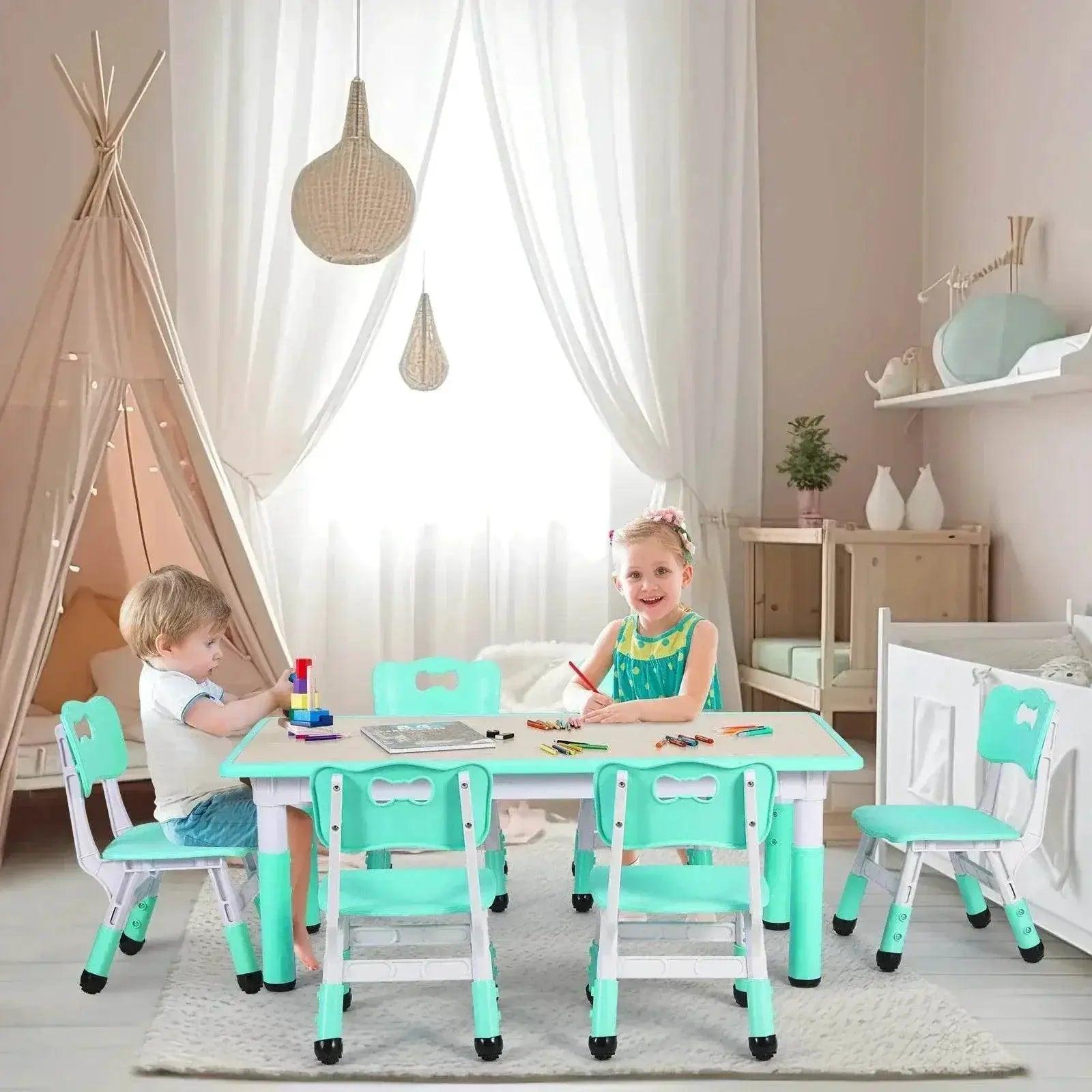  Durable Kids Activity Table Set with Adjustable Height - NoEnName -  ToylandEU™
