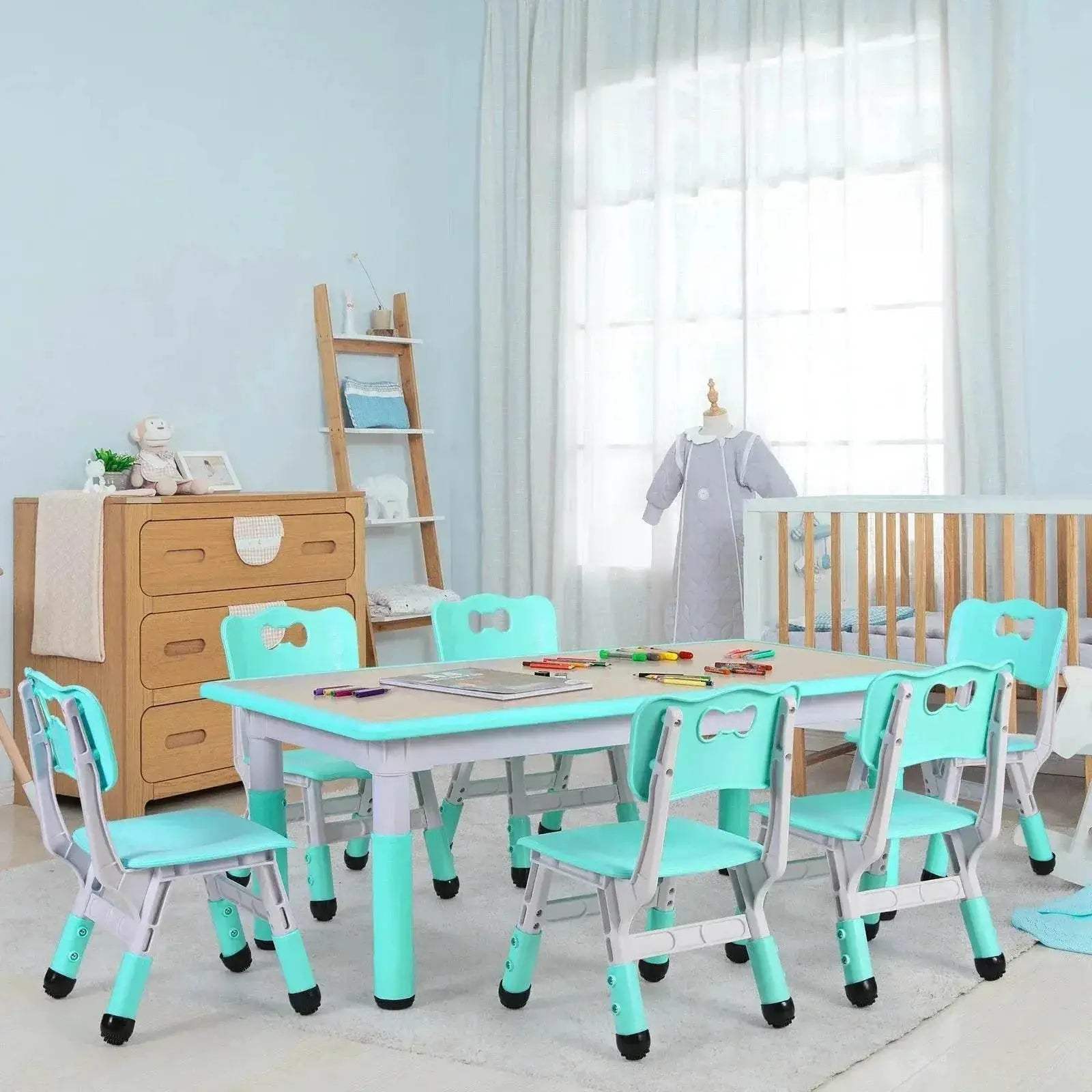 Durable Kids Activity Table Set with Height Adjustable Feature for Creative Play and Learning Ages 2 to 10 - ToylandEU